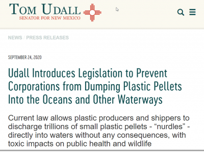 Udall Introduces Legislation to Prevent Corporations from Dumping Plastic Pellets Into the Oceans and Other Waterways